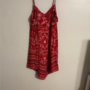 No Boundaries Red Paisley Dress